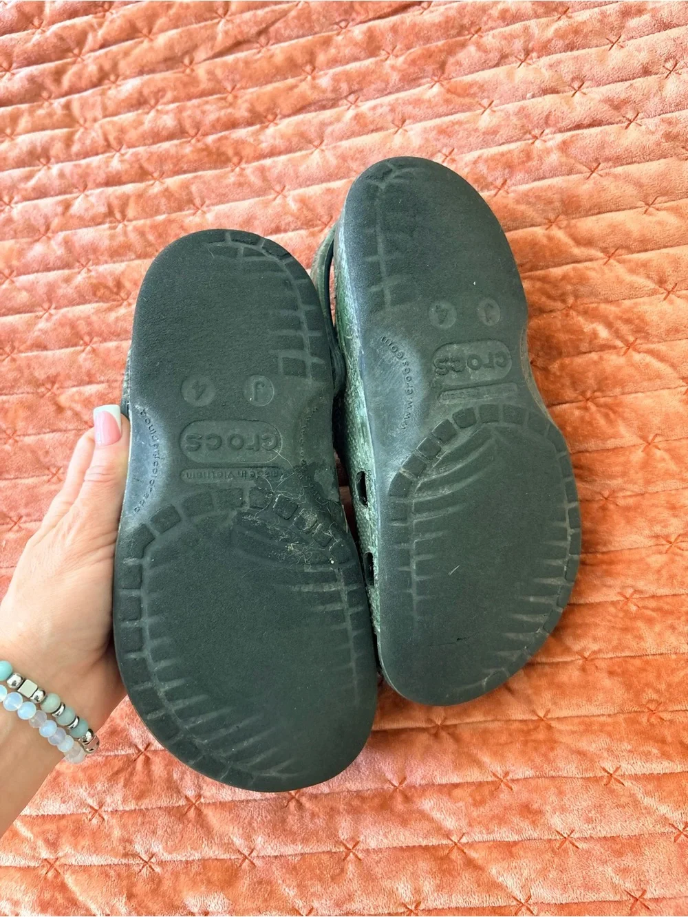Kids Camouflage Slip-On Crocs - Gray Green